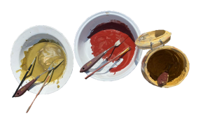 Pots of natural pigments